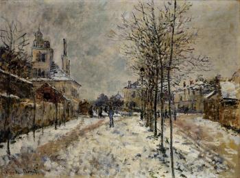 Claude Oscar Monet : The Boulevard de Pontoise at Argenteuil, Snow Effect